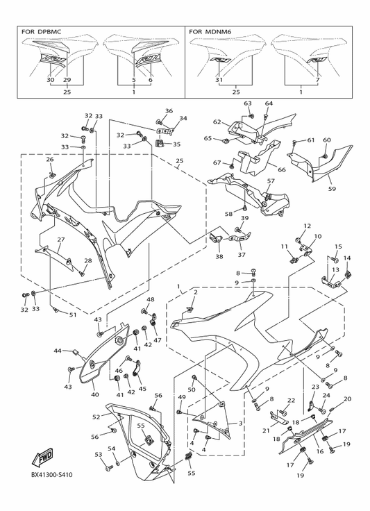 Yamaha BX4-28391-00 . ｸﾞﾗﾌｲﾂｸ 1 — shown on the カウリング 2 parts diagram