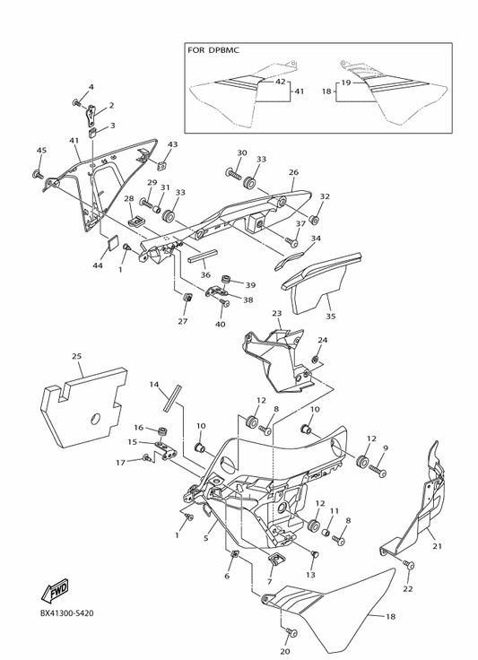 Yamaha 2CR-2833J-00 Bracket 12 — shown on the カウリング 3 parts diagram