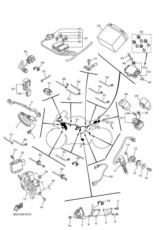 Yamaha BX4-82590-30 Wire Harness Assy — shown on the Electrical 2 parts diagram