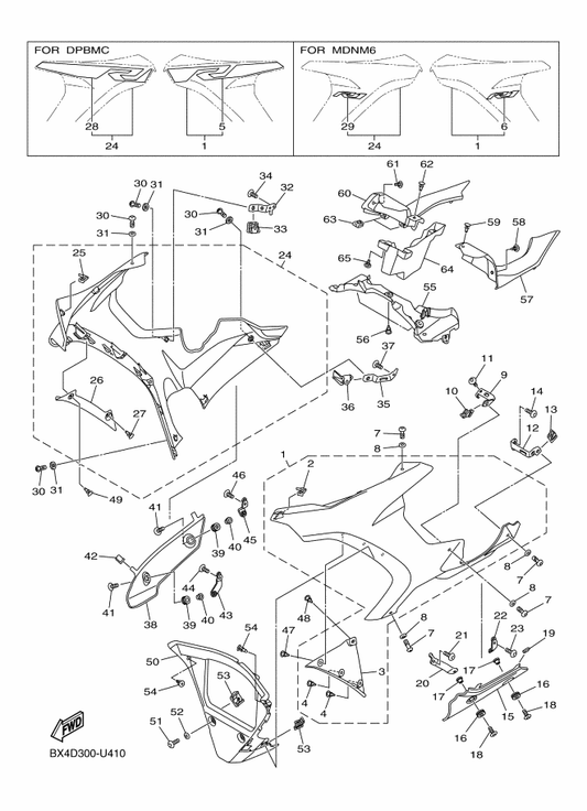Yamaha 2CR-2834W-10 Protector 2 — shown on the Cowling 2 parts diagram