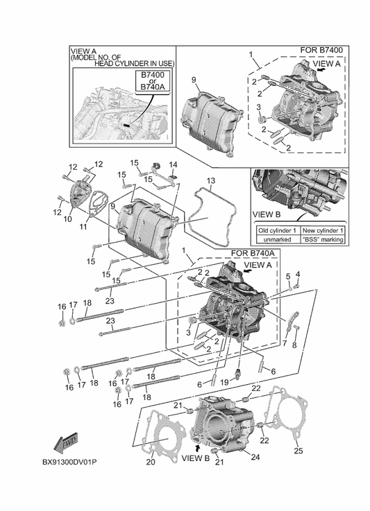 Yamaha BKA-WE110-00 Cylinder Head Assy — shown on the Cylinder parts diagram