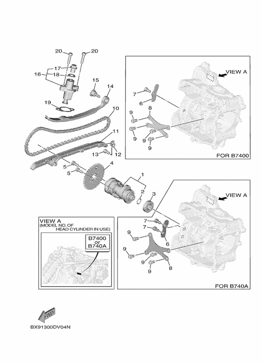 Yamaha 31G-12210-01 Tensioner Assy, Cam Chain — shown on the Camshaft & Chain parts diagram