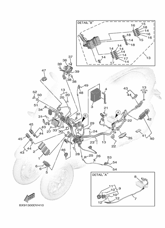 Yamaha B74-H2591-00 Band — shown on the Electrical 1 parts diagram