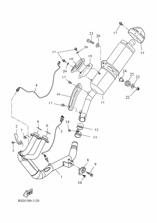 Yamaha BAG-E4844-00 Damper — shown on the Exhaust parts diagram
