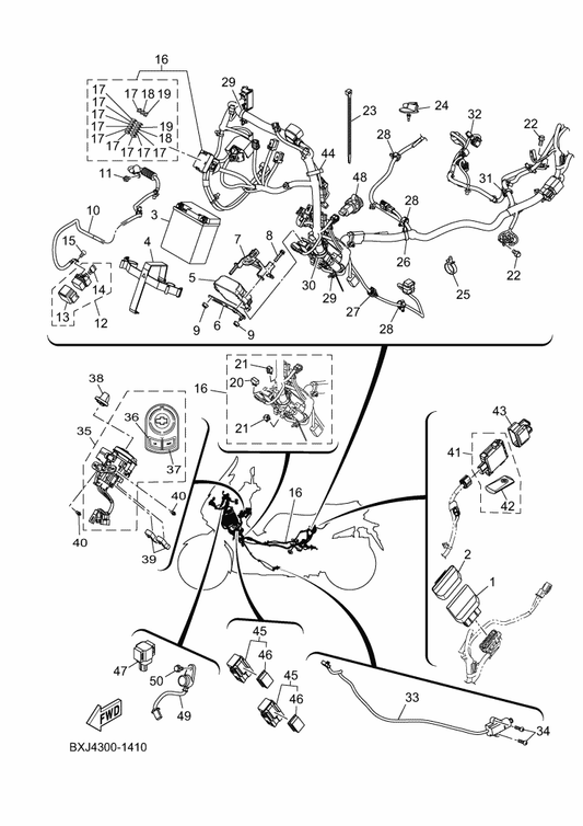 Yamaha B74-H2131-00 Band, Battery — shown on the Electrical 1 parts diagram