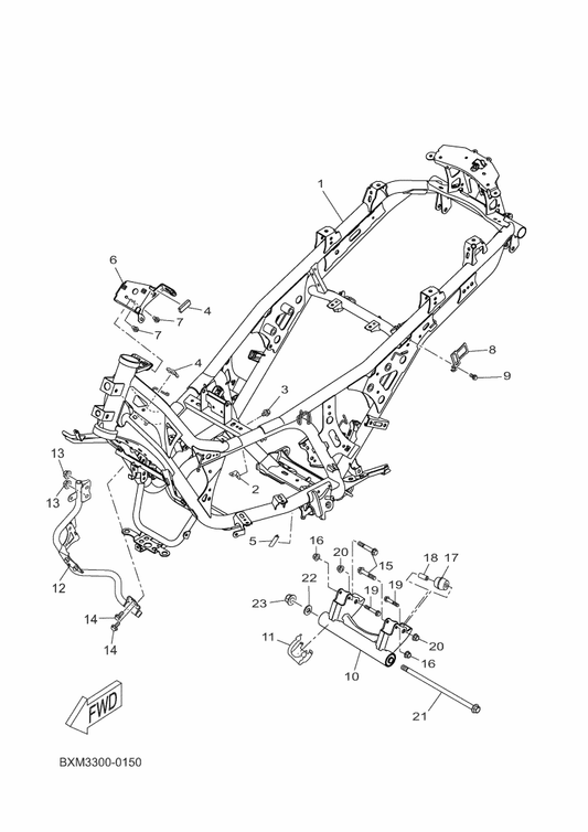 Yamaha BXM-F1110-00 Frame Comp. — shown on the Frame parts diagram