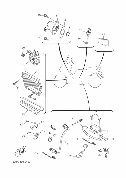 Yamaha BXM-H594A-10 Starter Gen. Cont. Unit Assy — shown on the Electrical 2 parts diagram