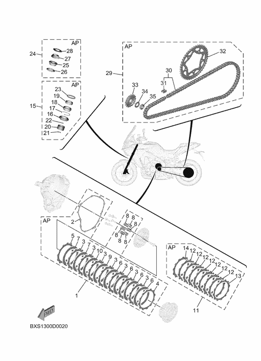 Yamaha 94682-5502R . . Joint, Chain (Did525Vz2 Zj) — shown on the Maintenance Parts Kit parts diagram