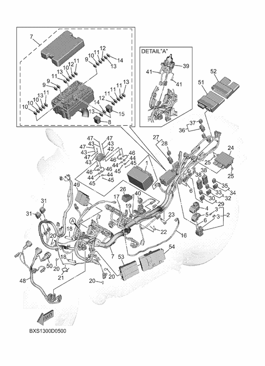 Yamaha B7N-W8A8D-00 Grommet And Collar Set — shown on the Electrical 1 parts diagram