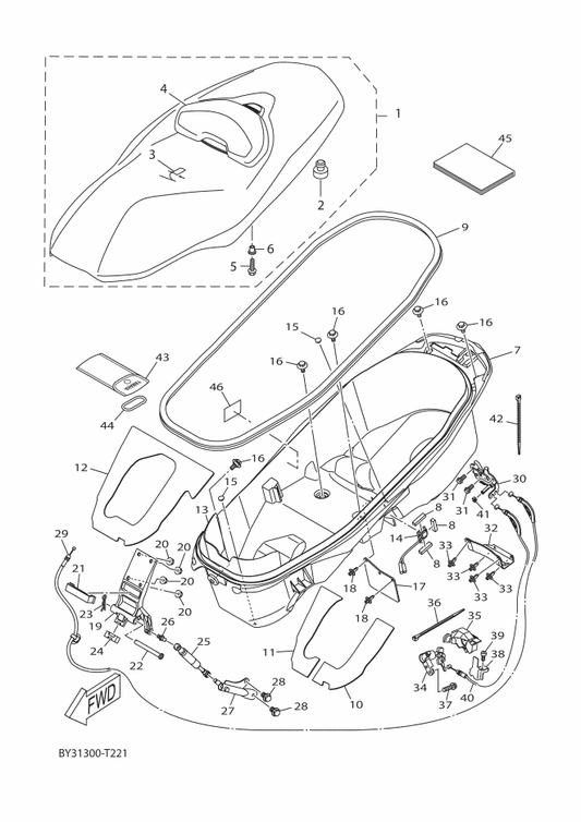 Yamaha BL1-F470F-30 . Seat Cover Comp. — shown on the Seat parts diagram