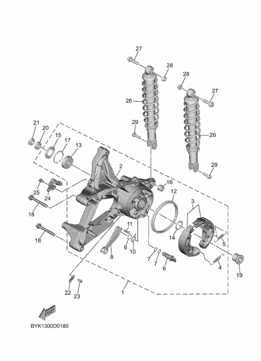 Yamaha 90387-17807 . Collar — shown on the Rear Arm & Suspension parts diagram