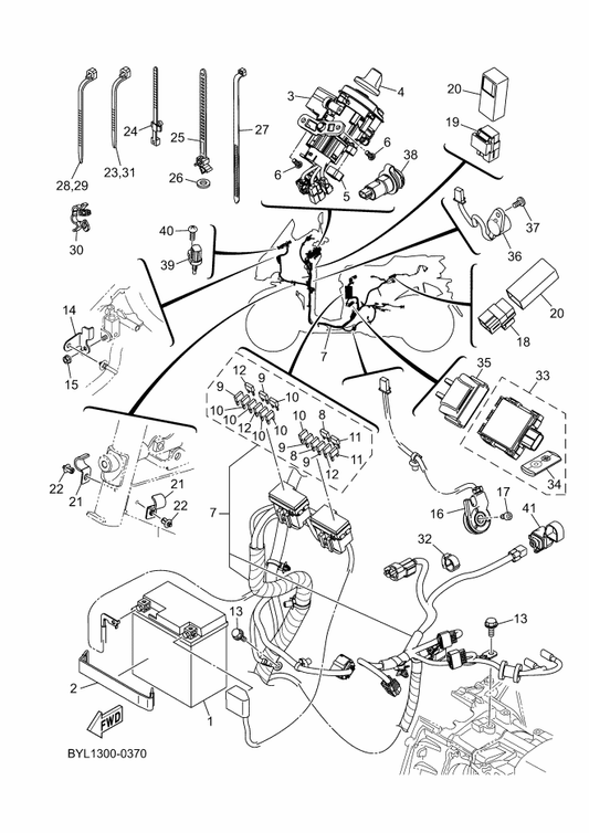 Yamaha 90110-06881 Bolt, Hexagon Socket Head — shown on the Electrical 1 parts diagram