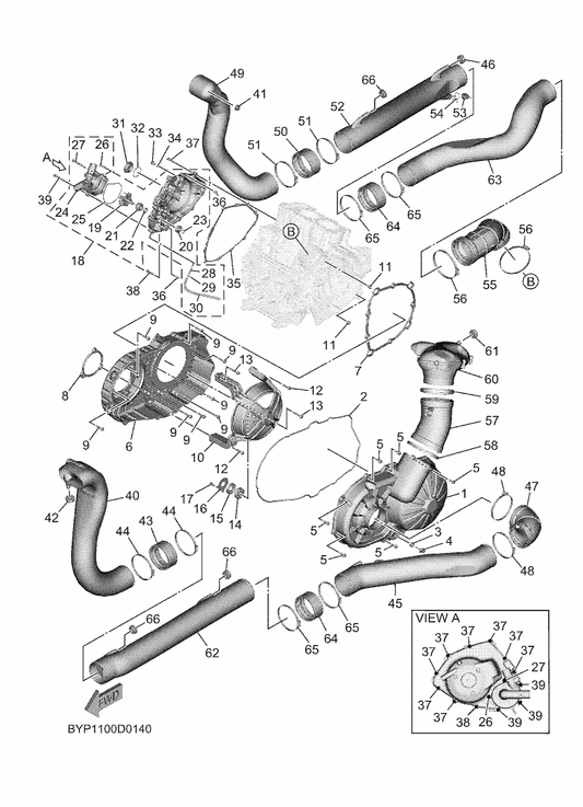 Yamaha 93102-20371 Oil Seal — shown on the Crankcase Cover 1 parts diagram