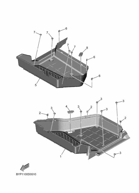 Yamaha BYP-F7431-00 Footrest, Rear 1 — shown on the Stand & Footrest 2 parts diagram