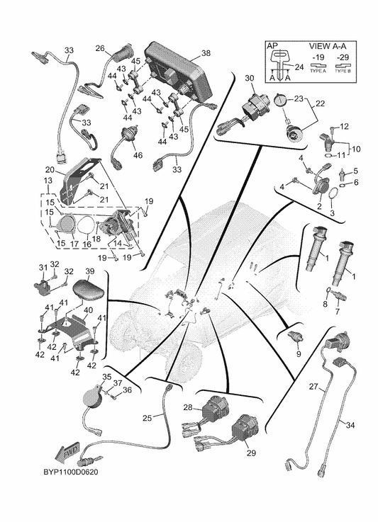 Yamaha F4N-H21E1-01 . Plug, Usb — shown on the Electrical 1 parts diagram