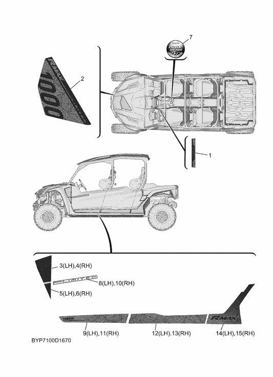 Yamaha BLU-F15E9-30 Graphic 2 (Rh) — shown on the Graphics parts diagram