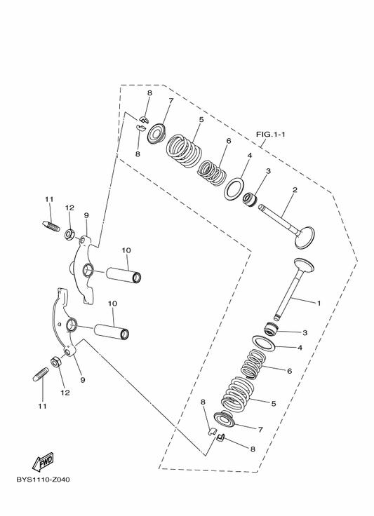 Yamaha BD3-E2159-00 Screw, Valve Adjusting — shown on the Valve parts diagram