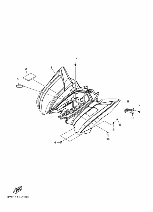Yamaha BYS-F1600-50 Rear Fender Assy — shown on the Rear Fender parts diagram