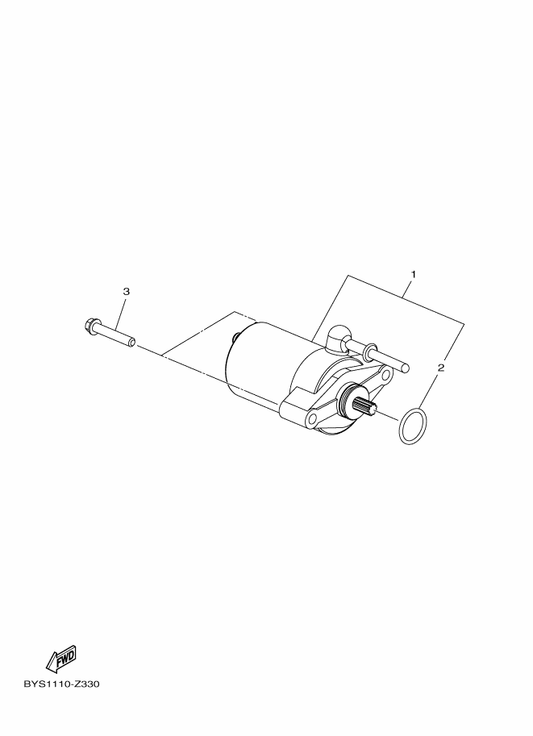 Yamaha BD3-H1152-10 Bolt — shown on the Starting Motor parts diagram