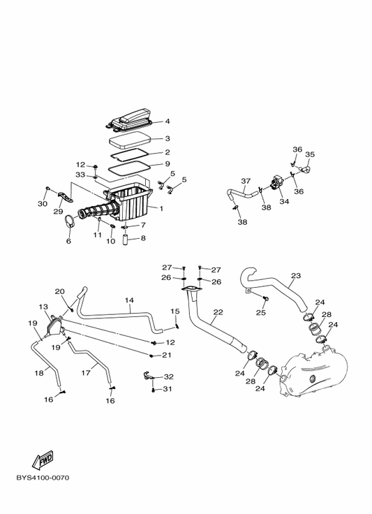 Yamaha BW4-E4159-00 Clip — shown on the Intake parts diagram