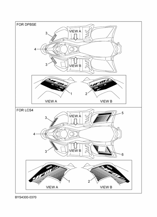 Yamaha BYS-F167B-00 Graphic Set 2 — shown on the Graphics parts diagram