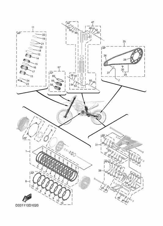 Yamaha B2W-25450-00 . Sprocket, Driven (50T) — shown on the Maintenance Parts Kit parts diagram