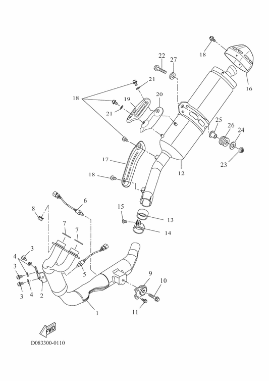 Yamaha BEH-E460B-00 . Protector, Muffler — shown on the Exhaust parts diagram