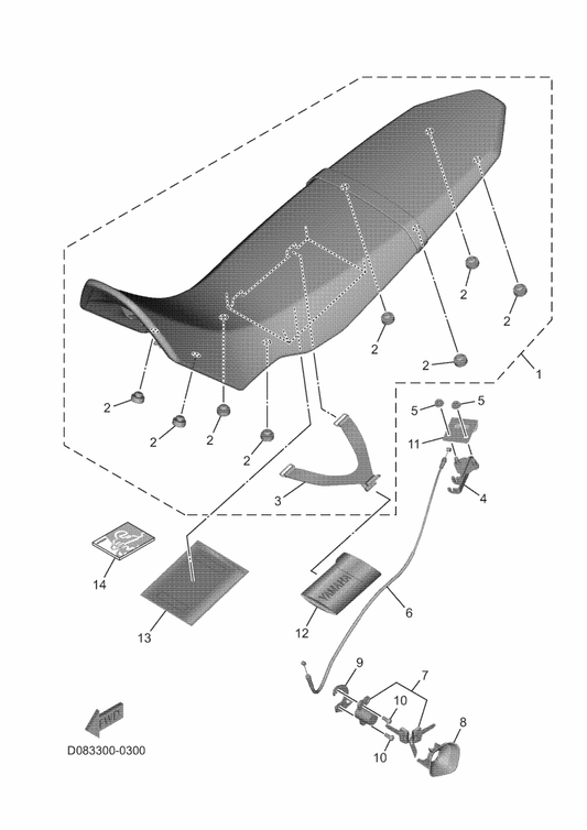 Yamaha BRL-2472T-00 Cover, Seat Lock — shown on the Seat parts diagram