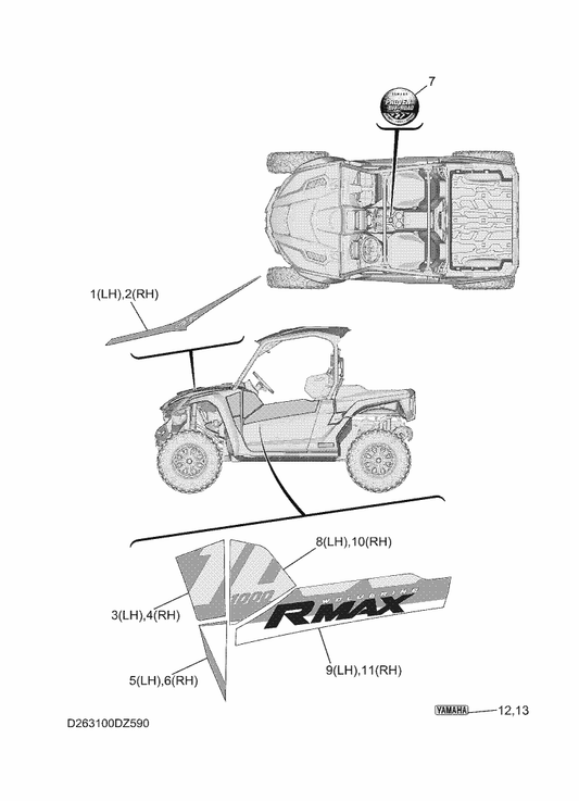 Yamaha BLU-F15G9-00 Graphic 4 (Rh) — shown on the Graphics parts diagram