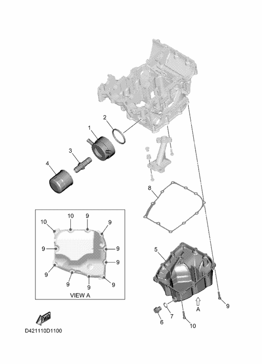 Yamaha 1WS-13470-00 Oil Cooler Assy — shown on the Oil Cleaner parts diagram