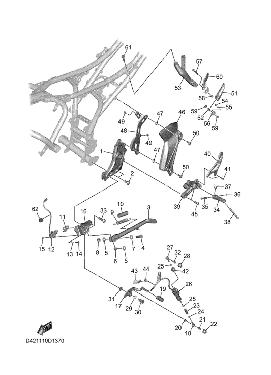 Yamaha BEB-274A3-00 Bracket, Adapter 1 — shown on the Stand & Footrest parts diagram