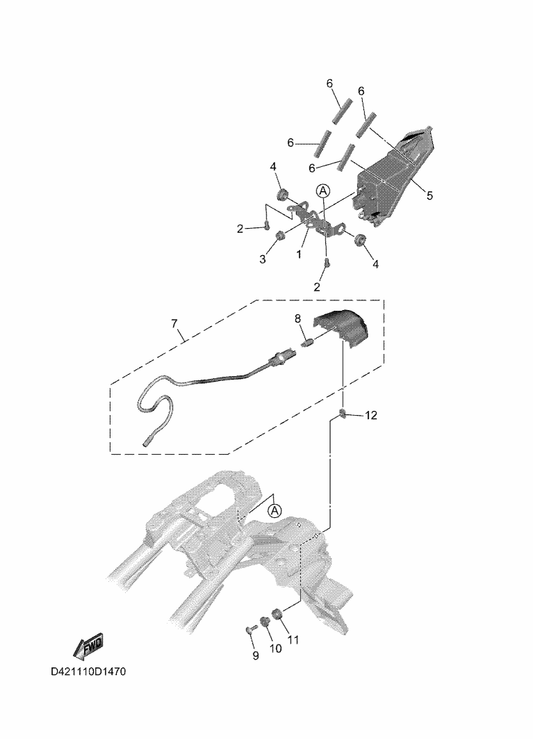 Yamaha D42-2117E-00 Bracket, Taillight — shown on the Taillight parts diagram