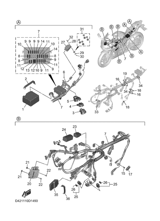 Yamaha D42-8593A-00 Inertial Measure, Unit Assy — shown on the Electrical 1 parts diagram