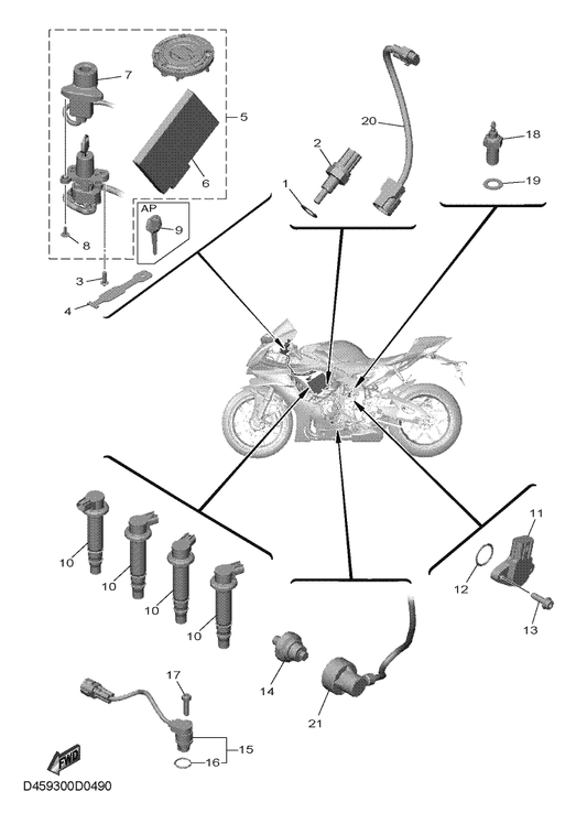 Yamaha B3L-8591A-31 . Engine Control Unit Assy — shown on the Electrical 1 parts diagram