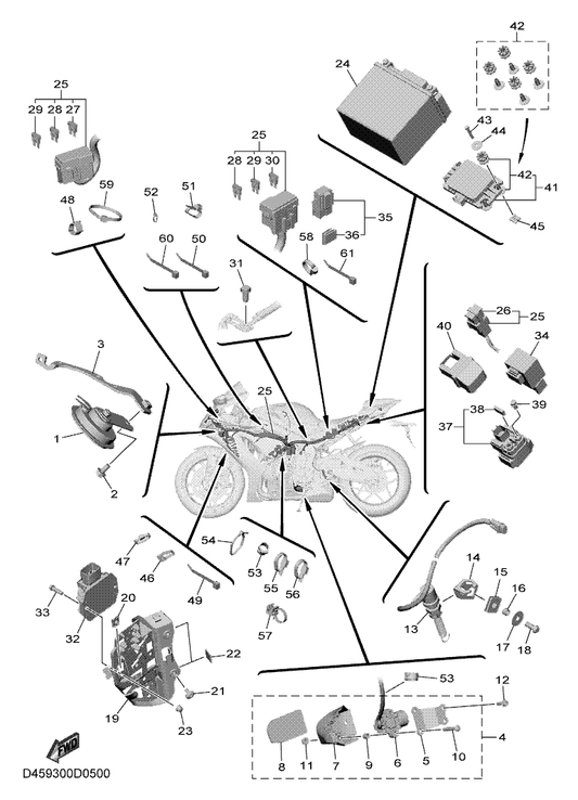 Yamaha 5VK-81950-33 Relay Assy (G8R-30Y-W3) — shown on the Electrical 2 parts diagram