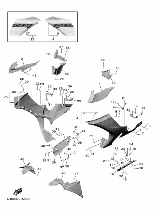 Yamaha B3L-2842A-00-P1 Cover 5 — shown on the Cowling 2 parts diagram