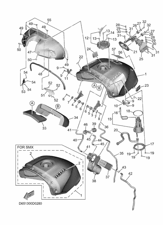 Yamaha 90387-05065 Collar — shown on the Fuel Tank parts diagram