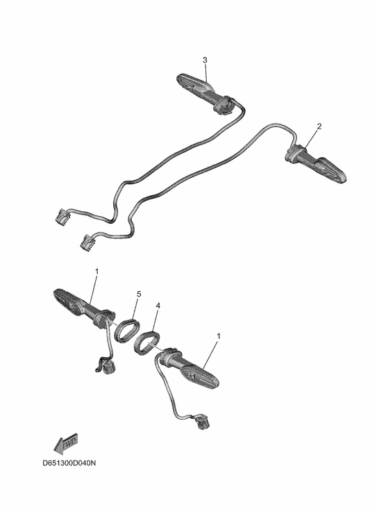 Yamaha B5Y-H330A-01 Flasher Light Assy A — shown on the Flasher Light parts diagram