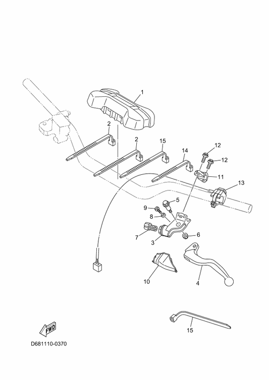 Yamaha 1C3-83976-02 Switch, Handle 1 — shown on the Handle Switch & Lever parts diagram