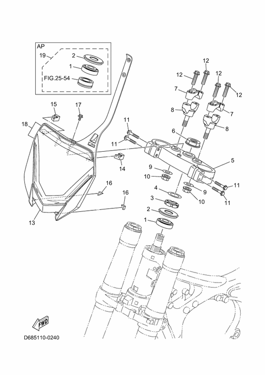 Yamaha BF1-2317J-00 Damper 1 — shown on the Steering parts diagram