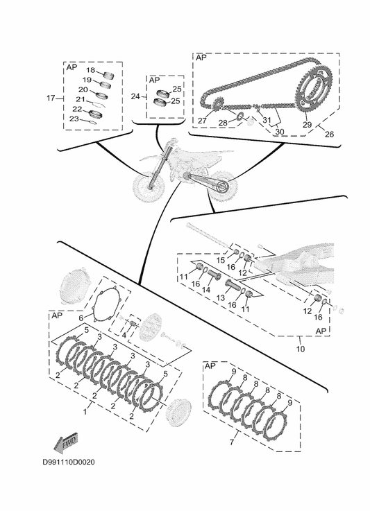 Yamaha 9Y582-48113 . Chain (Did420D I G&B 114Ll) — shown on the Maintenance Parts Kit parts diagram
