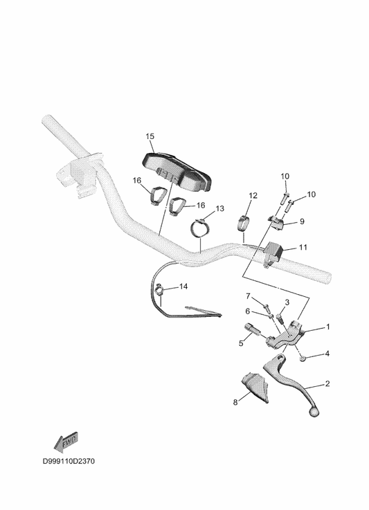 Yamaha BR8-83976-01 Switch, Handle 1 — shown on the Handle Switch & Lever parts diagram