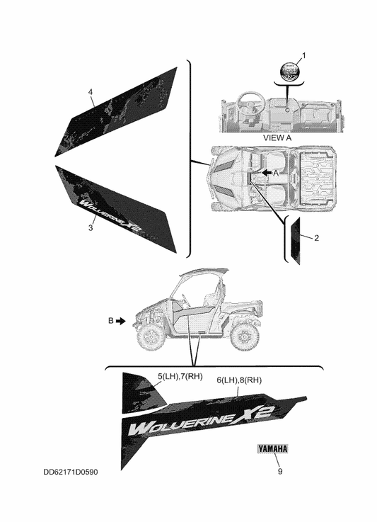 Yamaha BAR-F15G9-A0 Graphic 4 (Rh) — shown on the Graphics parts diagram