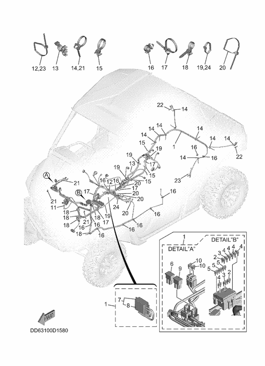 Yamaha BAN-82590-11 Wire Harness Assy — shown on the Electrical 3 parts diagram