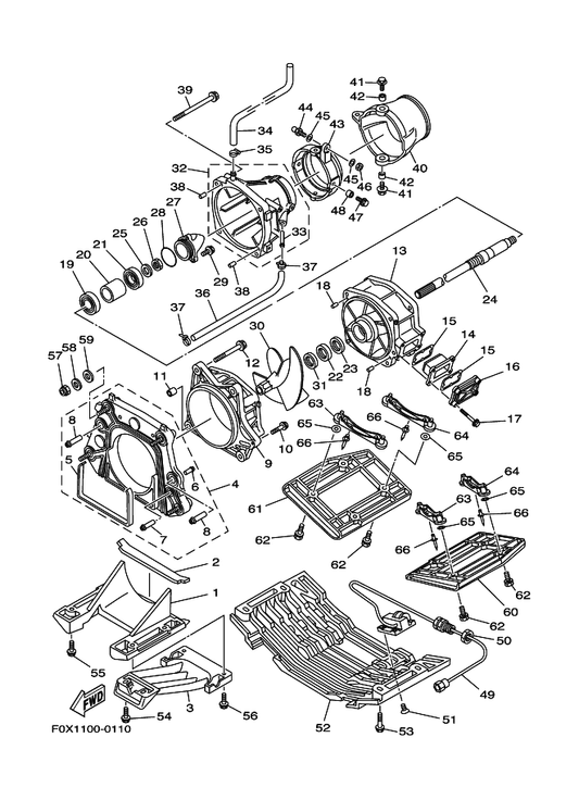 Yamaha 90201-109U6 . Washer, Plate — shown on the Jet Unit 1 parts diagram