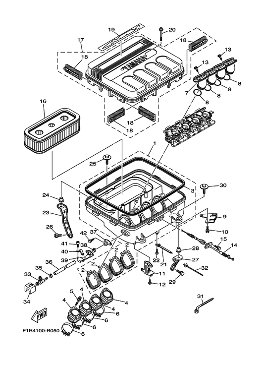 Yamaha 90467-09120 Clip — shown on the Intake parts diagram
