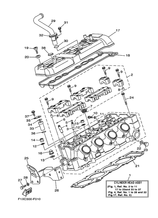 Yamaha 90201-10019 Washer, Plate — shown on the Cylinder parts diagram