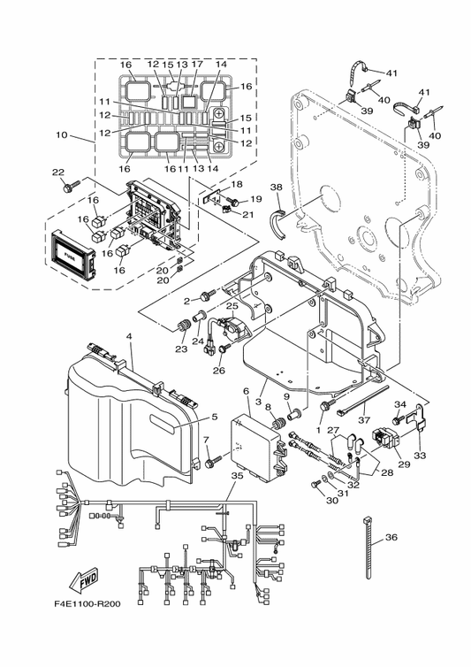 Yamaha 90173-06015 . Nut, Square — shown on the Electrical 1 parts diagram