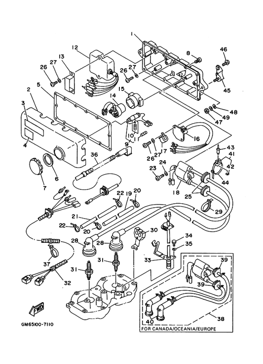 Yamaha 94701-00040 Plug, Spark — shown on the Electrical 1 parts diagram
