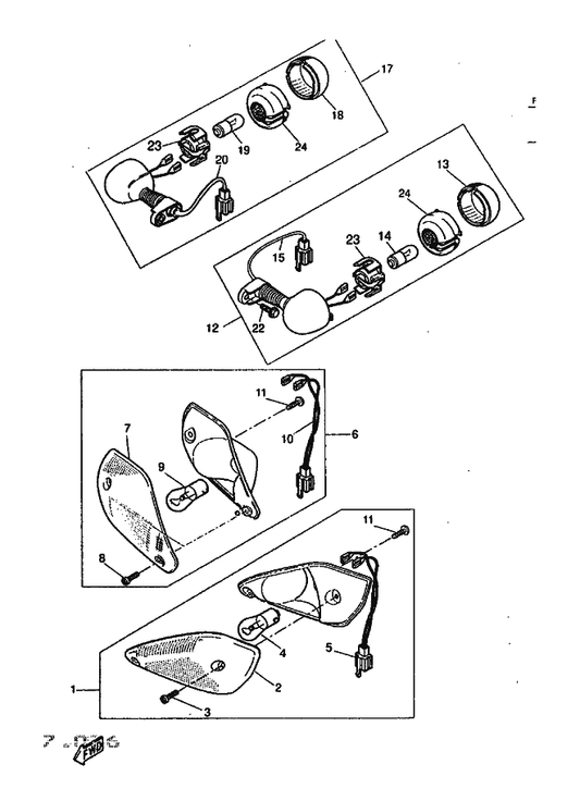 Yamaha 5BR-H3340-00 Flasher Light Assy 2 — shown on the Flasher Light parts diagram